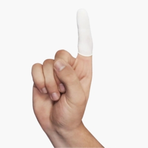 Fingerling über Zeigefinger gezogen - Ansicht