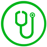 Icon Pflege rund mit Stethoskop